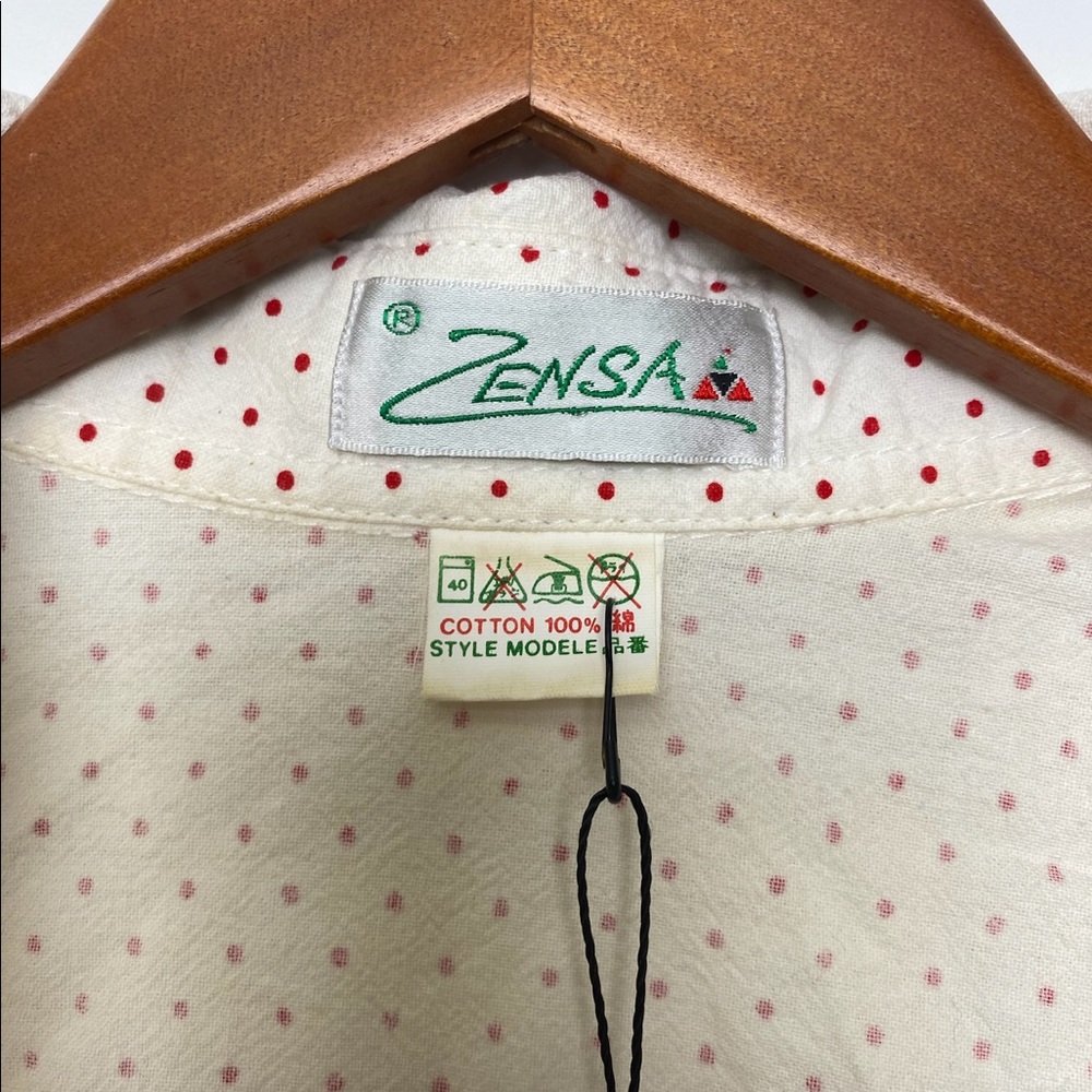 Cropped floral Embroidered polka dot vintage top - Picture 5 of 6